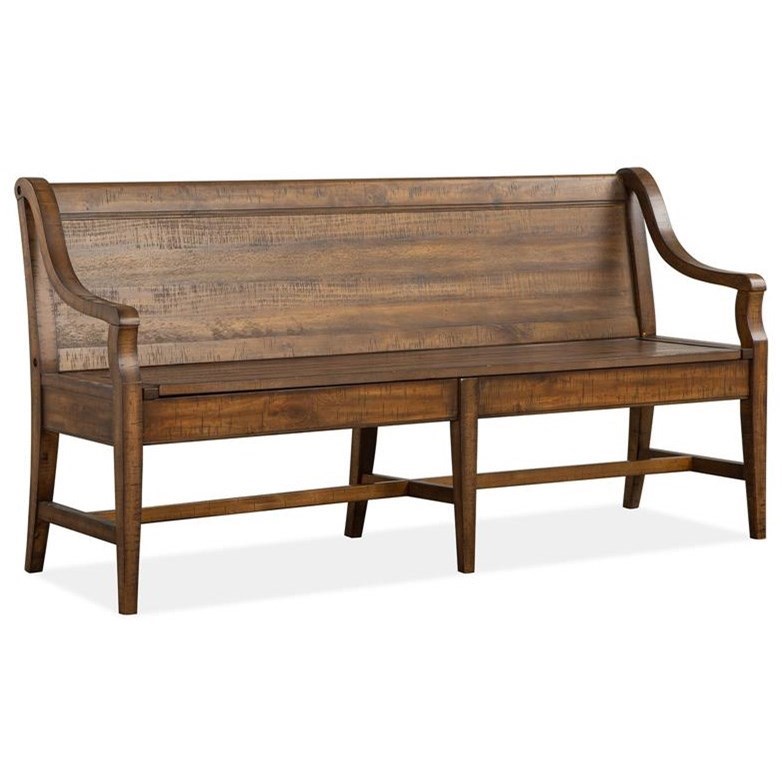 Magnussen Home Bay Creek Dining Wood Dining Bench with Back and Hidden